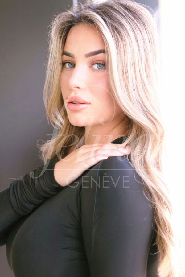 Young blonde escort with blue eyes for blowjob with deep throat in Geneva